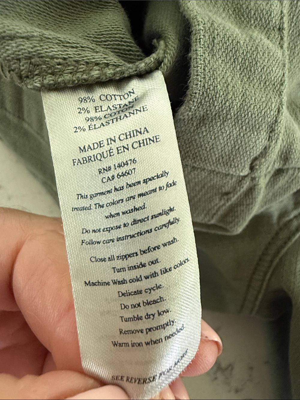 Faherty High-Rise Olive Green Cargo Shorts for Women - Picture 8 of 8
